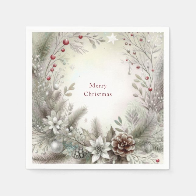 Weihnachtsferien Napkin Serviette (Vorderseite)