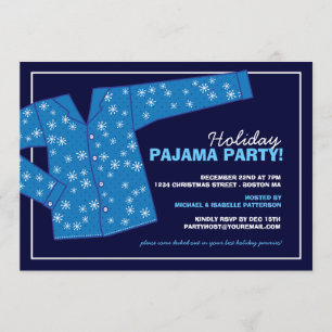 Weihnachtsferien - Pajama-Party Einladung