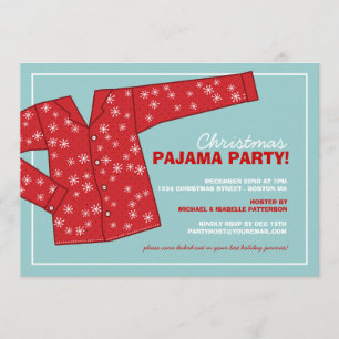Weihnachtsferien - Pajama-Party Einladung
