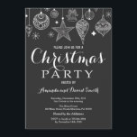 Weihnachtsferien-Party Einladung Ornament<br><div class="desc">Einladung zur Weihnachtsfeier. Einladung zu Weihnachts-Abendessen. Weihnachtsschmuck. Schwarz-Weiß-Untergrund mit Zwischenboden.
Für weitere Anpassungen klicken Sie bitte auf die Schaltfläche "Anpassen" und verwenden Sie unser Designwerkzeug,  um diese Vorlage zu ändern.</div>