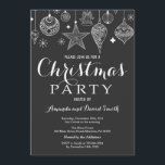 Weihnachtsferien-Party Einladung Ornament<br><div class="desc">Einladung zur Weihnachtsfeier. Einladung zu Weihnachts-Abendessen. Weihnachtsschmuck. Schwarz-Weiß-Untergrund mit Zwischenboden.
Für weitere Anpassungen klicken Sie bitte auf die Schaltfläche "Anpassen" und verwenden Sie unser Designwerkzeug,  um diese Vorlage zu ändern.</div>