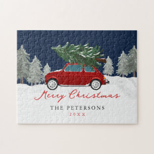 Weihnachtsferien Rotes Lastwagen Weihnachten Famil