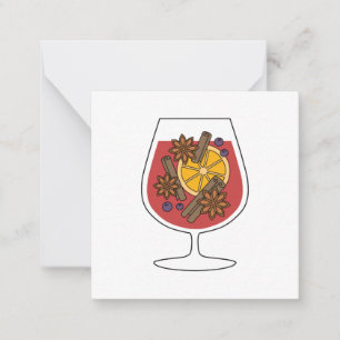 Weihnachtsferien Rotwein Glühwein Gewürzgetränk Mitteilungskarte