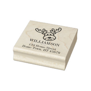 Weihnachtsferien Rudolph das Rentier Adresse Gummistempel