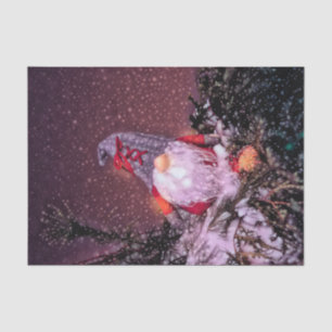 Weihnachtsferien-Schnee-Glitter-rustikaler Gnom Seidenpapier