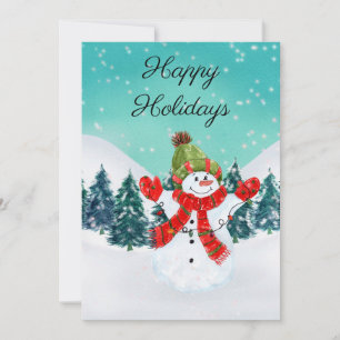 Weihnachtsferien Schneemann Frohe Feiertage Karte