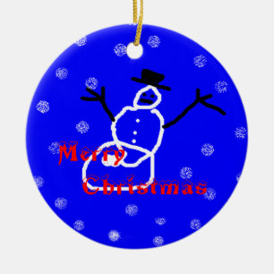 Weihnachtsferien-Schneemann-Ornamentvorlage Keramikornament