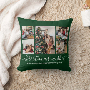 Weihnachtsferien Script Family Foto Collage Kissen