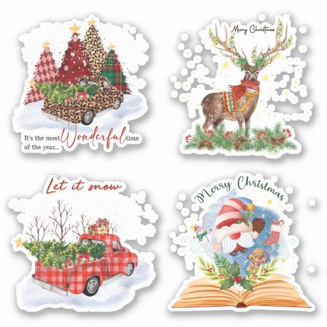 Weihnachtsferien Winter maßgeschneidert Vinyl Stic Aufkleber (Vorderseite)