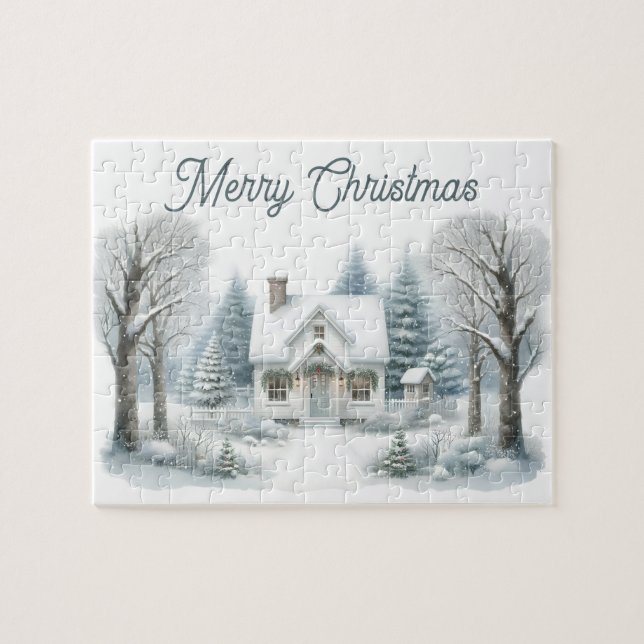 Weihnachtsferien-Winterhäuschen (Horizontal)