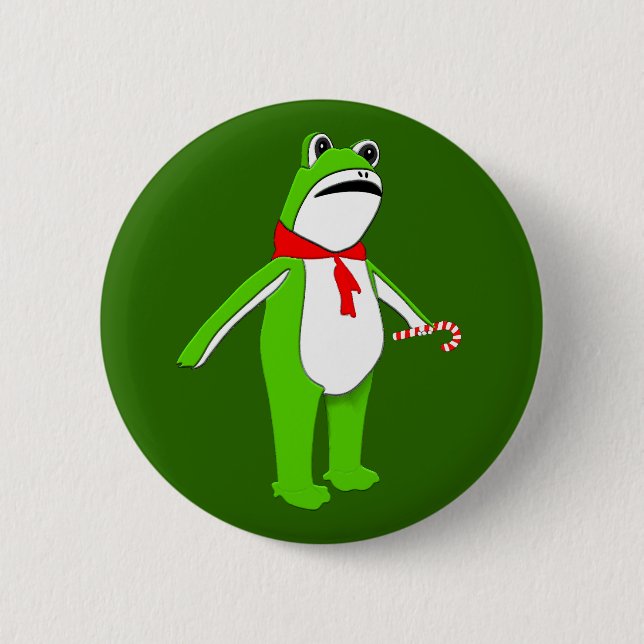 Weihnachtsferienfrosch Button (Vorderseite)