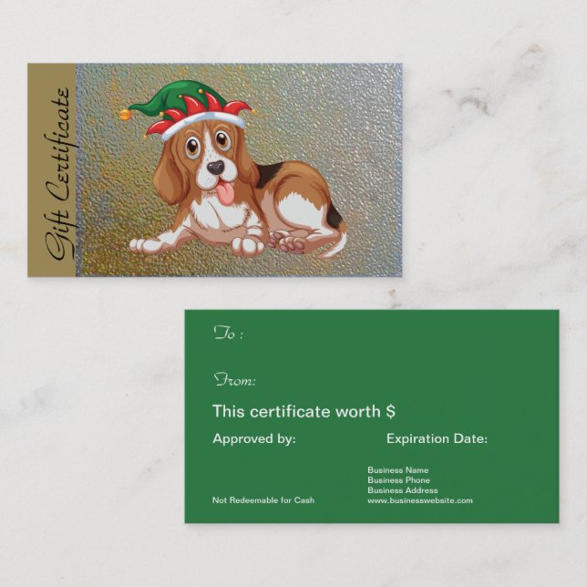 WeihnachtsFeriengeschenk-Zertifikat für Rabattkarte (Vorne/Hinten)