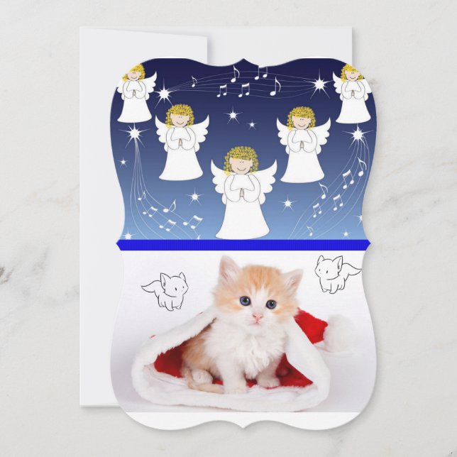 Weihnachtsferienpauschale Grußkarte, Kitten Karte (Vorderseite)