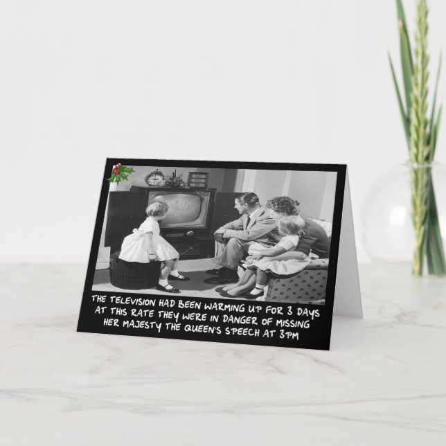 Weihnachtsfernsehen Feiertagskarte (Vorderseite)