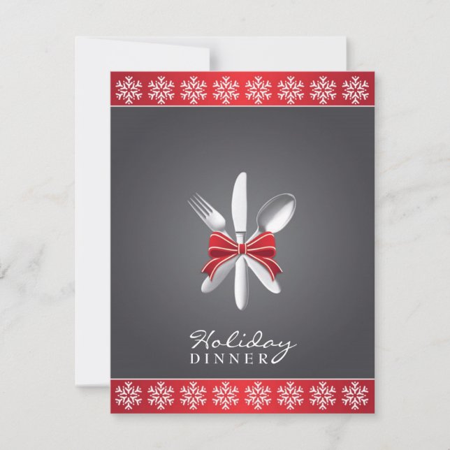 Weihnachtsfest Abendessen Party Einladung (Vorderseite)