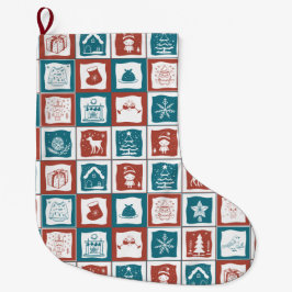 Weihnachtsfest Advent Calender Mosaik Tile Großer Weihnachtsstrumpf
