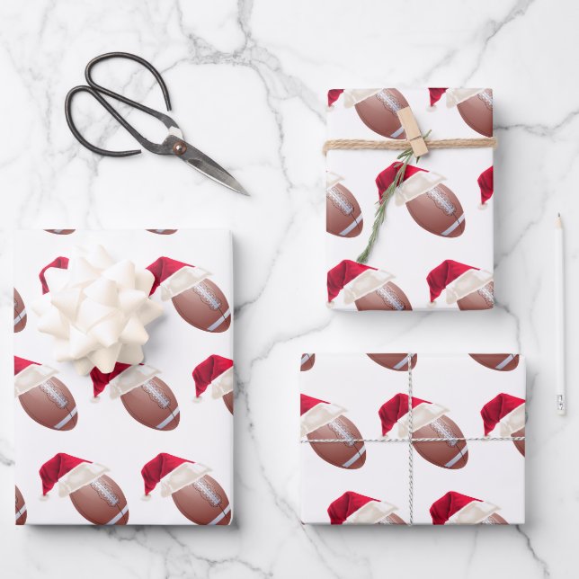 Weihnachtsfest American Football Sport Weihnachtsf Geschenkpapier Set (Vorderseite)