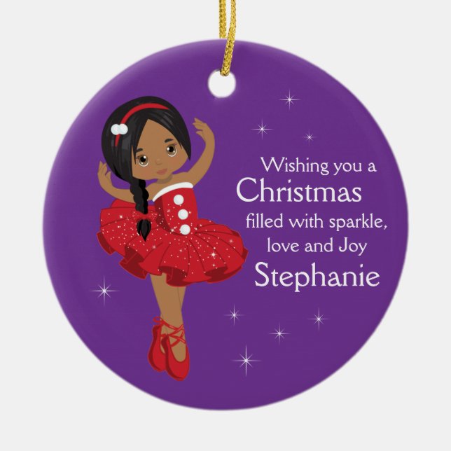 Weihnachtsfest Ballerina Keramik Keramik Ornament (Vorne)