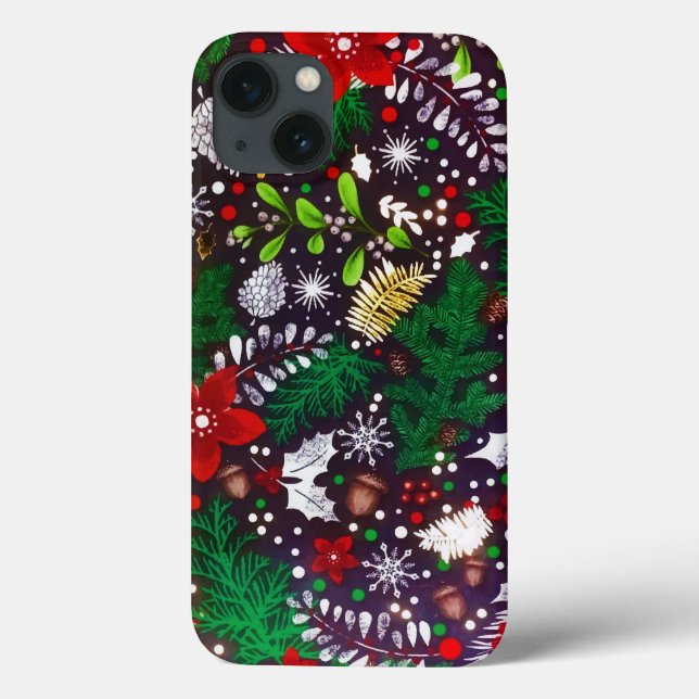 Weihnachtsfest Botanischer Wald Case-Mate iPhone Hülle (Rückseite)