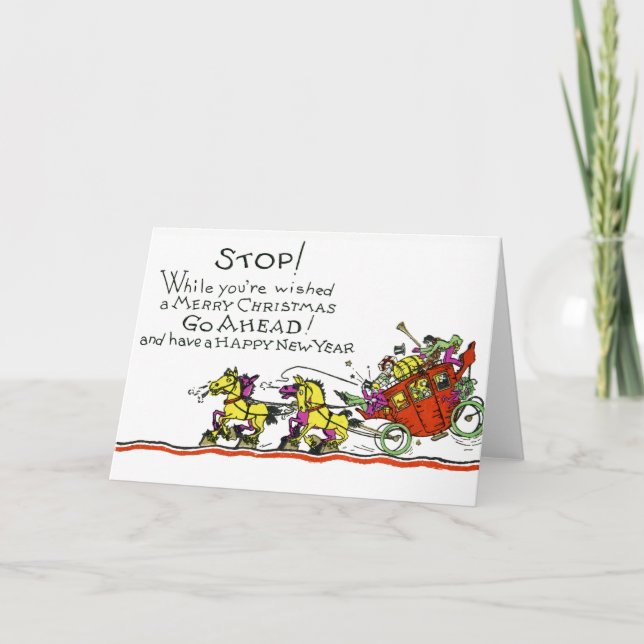 Weihnachtsfest - Buggy Spaß Feiertagskarte (Vorderseite)