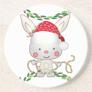 Weihnachtsfest Bunny Getränkeuntersetzer