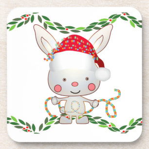 Weihnachtsfest Bunny Getränkeuntersetzer