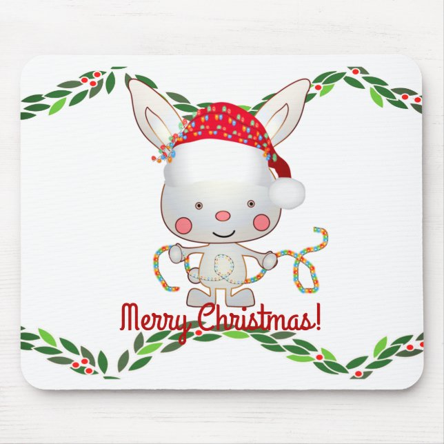 Weihnachtsfest Bunny Mousepad (Vorne)