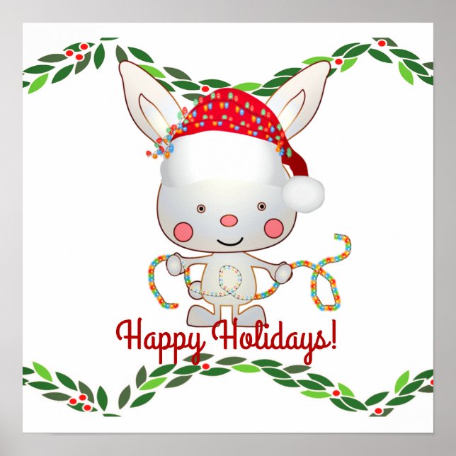 Weihnachtsfest Bunny Poster (Vorne)