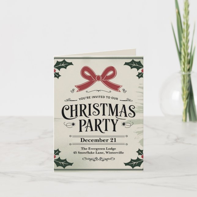 Weihnachtsfest Carol-Themed Party Einladung (Vorderseite)