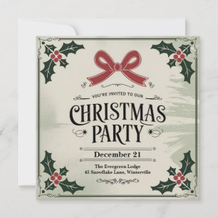 Weihnachtsfest Carol-Themed Party Einladung