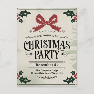 Weihnachtsfest Carol-Themed Party Postkarte