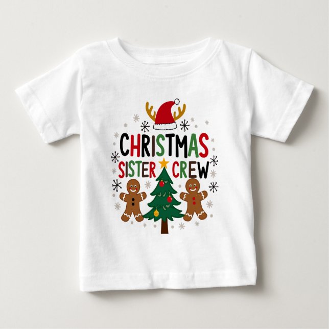 Weihnachtsfest Crew Lebkuchen Freunde Baby T-shirt (Vorderseite)