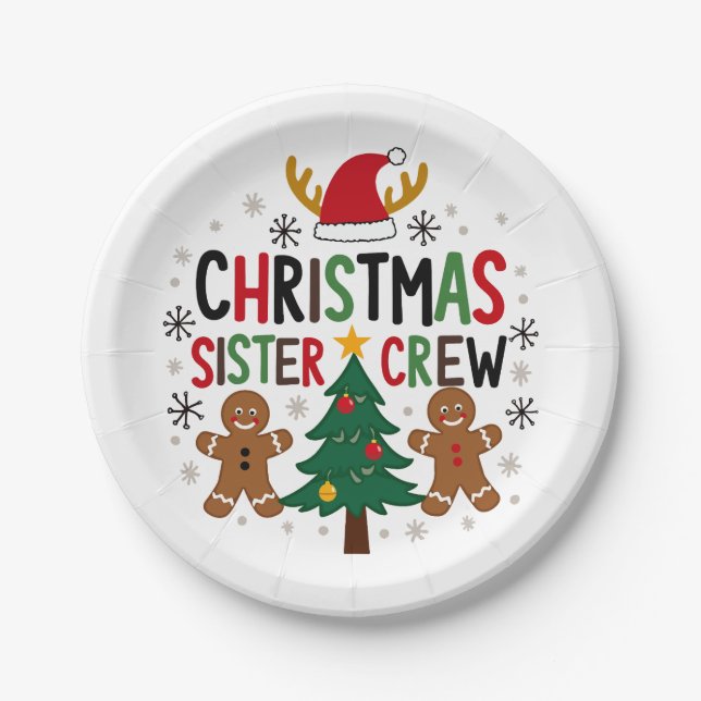 Weihnachtsfest Crew Lebkuchen Freunde Pappteller (Vorderseite)