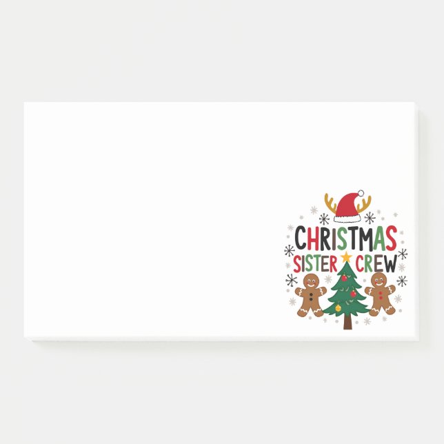 Weihnachtsfest Crew Lebkuchen Freunde Post-it Klebezettel (Vorderseite)