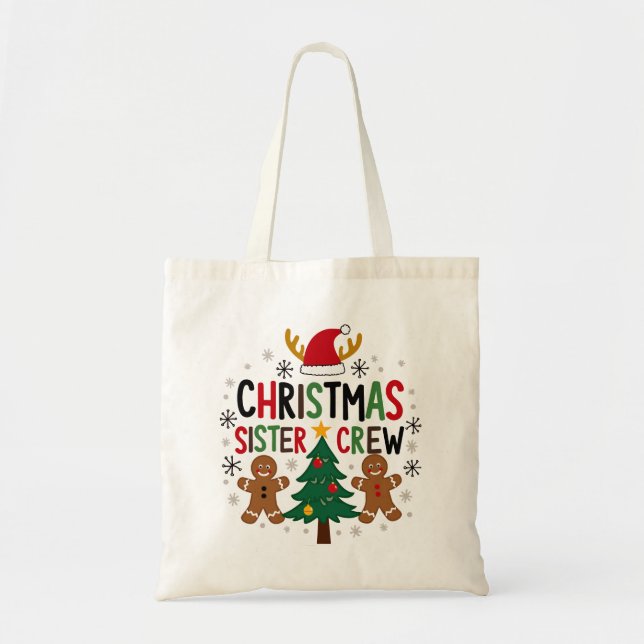 Weihnachtsfest Crew Lebkuchen Freunde Tragetasche (Vorne)