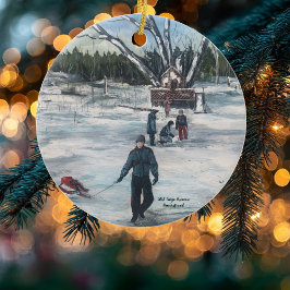 Weihnachtsfest Erster SnowFall Keramik Ornament
