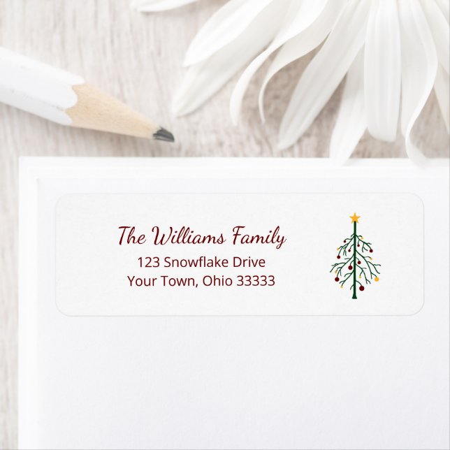 Weihnachtsfest Evergreen Tree Rücksendeadresse (Insitu)