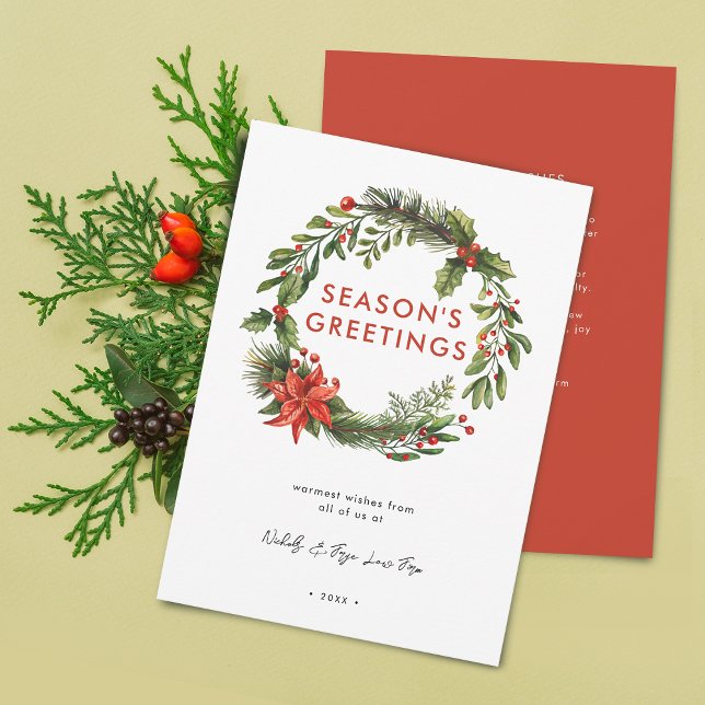 Weihnachtsfest Feiertagskarte (Business Christmas Festive Wreath Holiday Card)