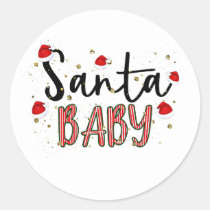 Weihnachtsfest Festlicher Typ Santa Baby Runder Aufkleber