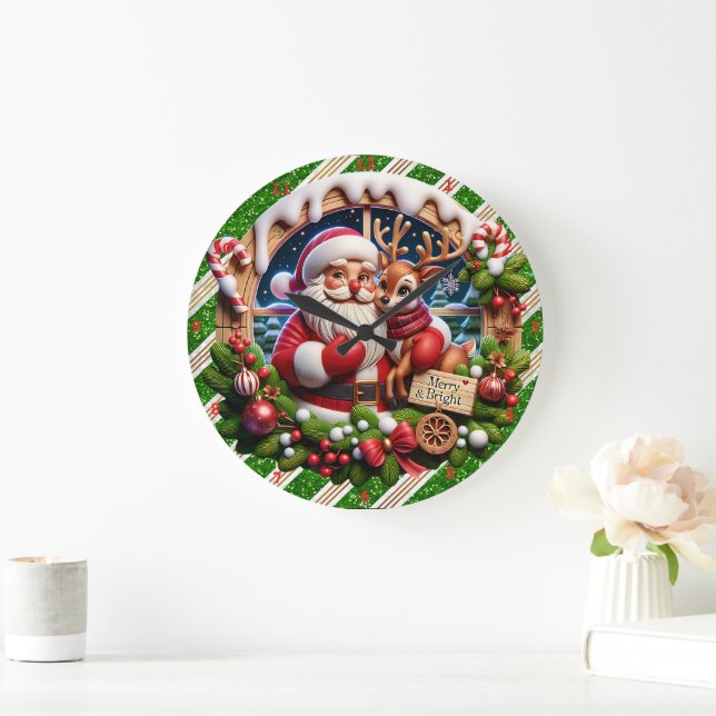 Weihnachtsfest" - Freuen Sie sich auf die Weihnach Große Wanduhr (Zuhause)