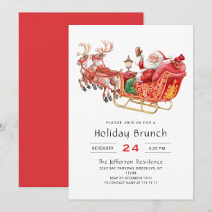 Weihnachtsfest Frühstück mit dem Weihnachtsmann Einladung