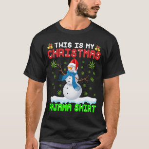 Weihnachtsfest, Funny Pajamas Snowman Leaf T-Shirt