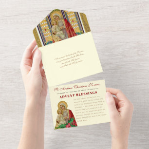 Weihnachtsfest Gebet Vintag Religiöse Novena All In One Einladung