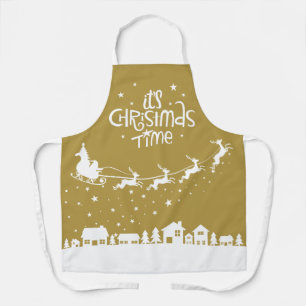 Weihnachtsfest Goldurlaub Santa Rentiere Schürze
