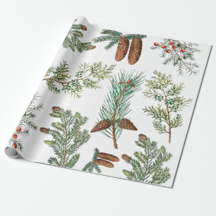 Weihnachtsfest im Coniferwald Geschenkpapier