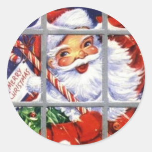 Weihnachtsfest im Fenster Runder Aufkleber