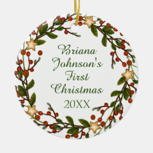 Weihnachtsfest im Foto Kindermädchen Weihnachtsge Keramik Ornament