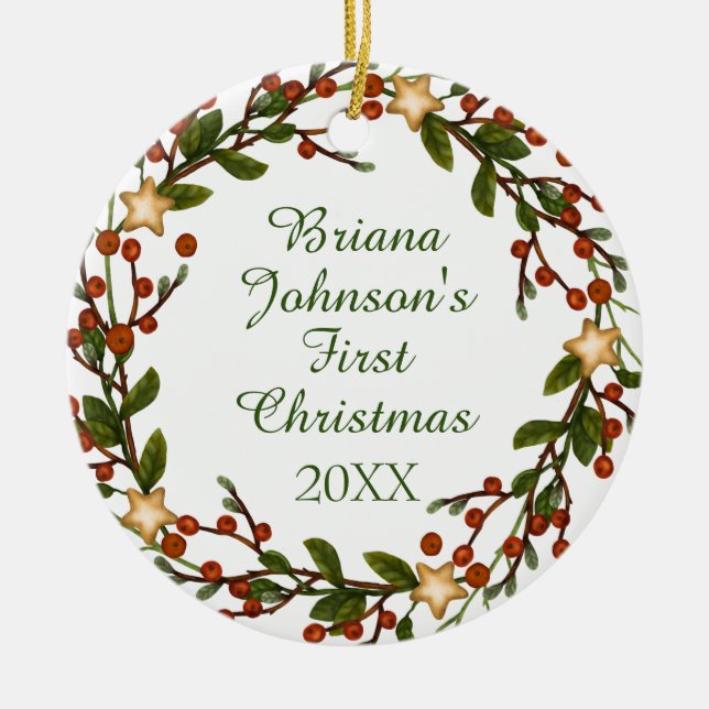 Weihnachtsfest im Foto Kindermädchen Weihnachtsgeb Keramik Ornament (Vorne)