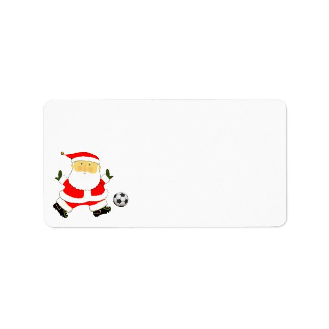 Weihnachtsfest im Fußball Adressaufkleber (Vorne)