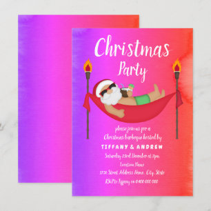 Weihnachtsfest im Santa Tropical Sommer Party Einl Einladung